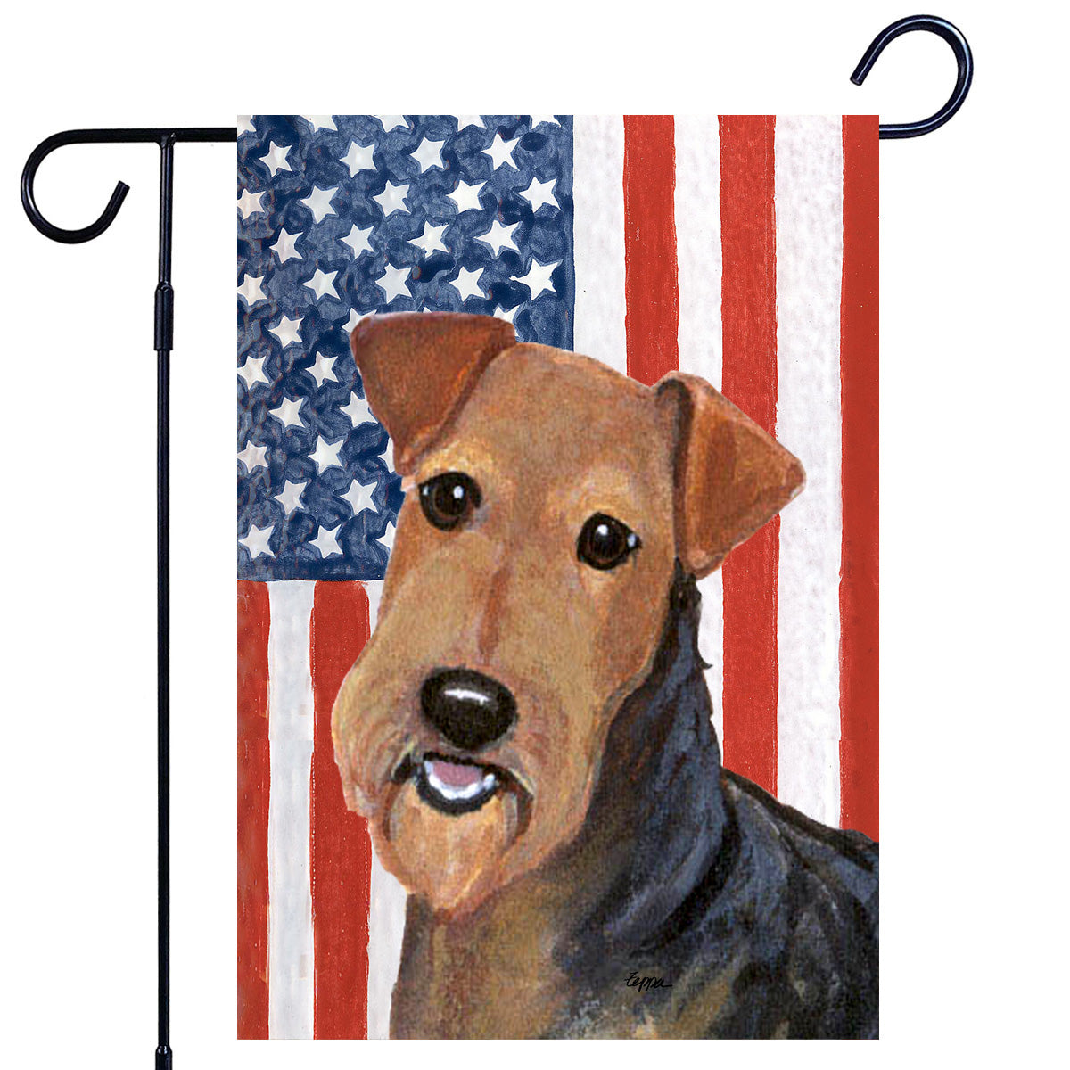 Airedale Americana Garden Flag