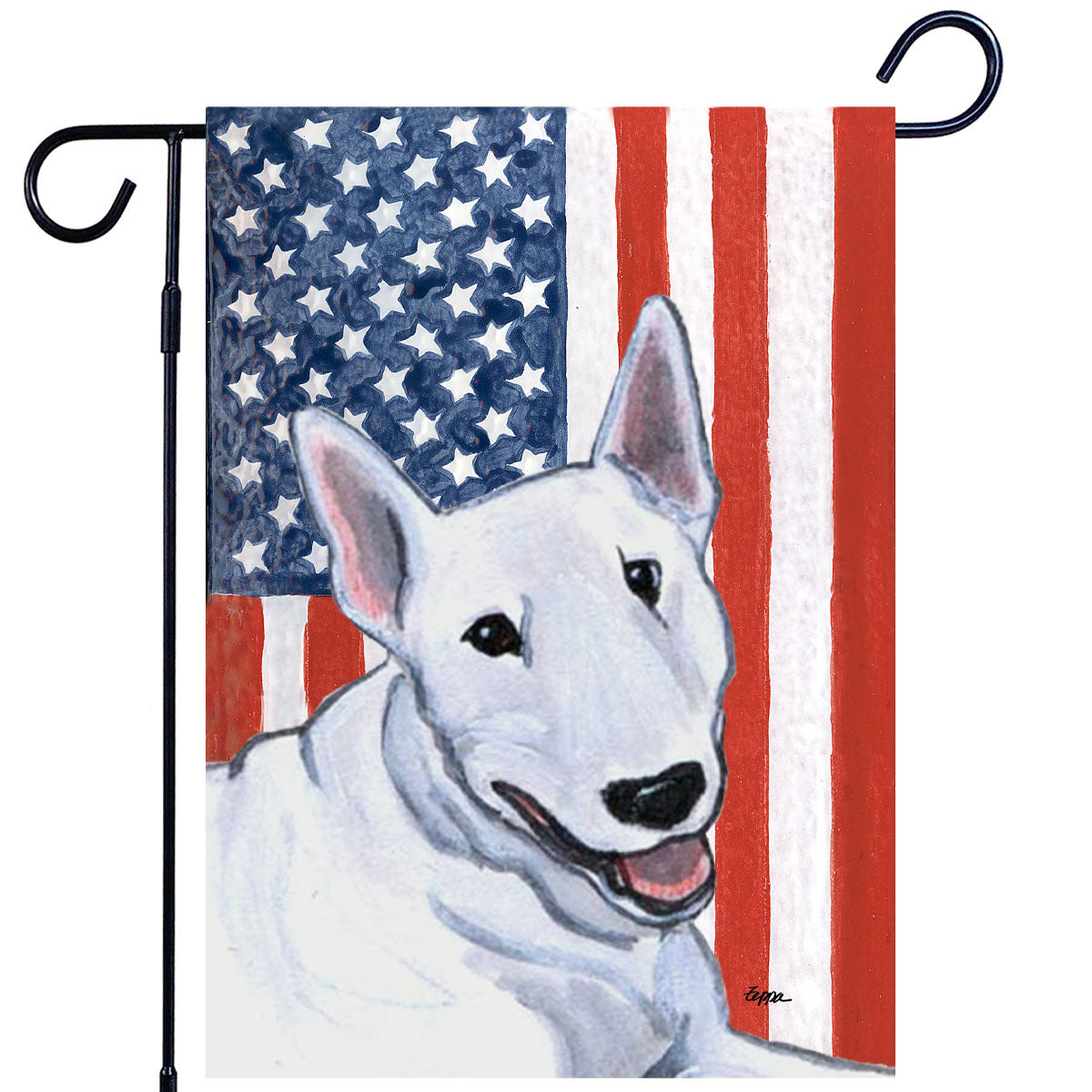 Bull Terrier Americana Garden Flag
