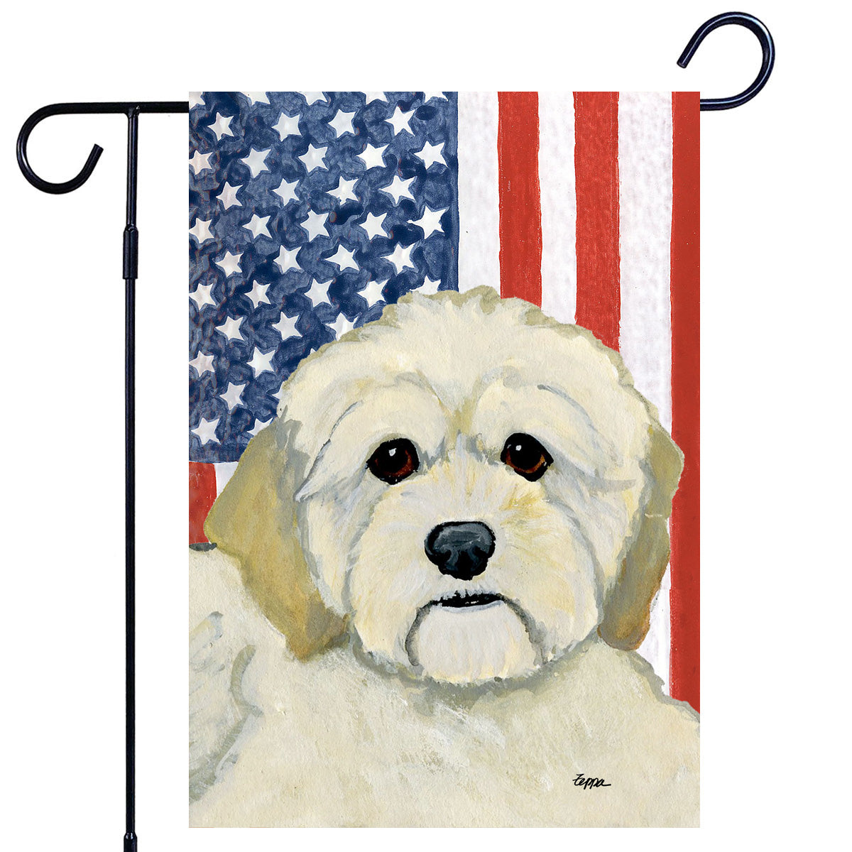 Cockapoo Americana Garden Flag