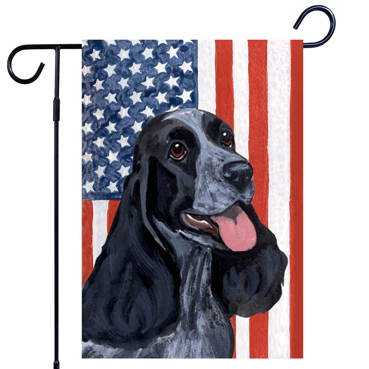 English Cocker Spaniel Americana Garden Flag