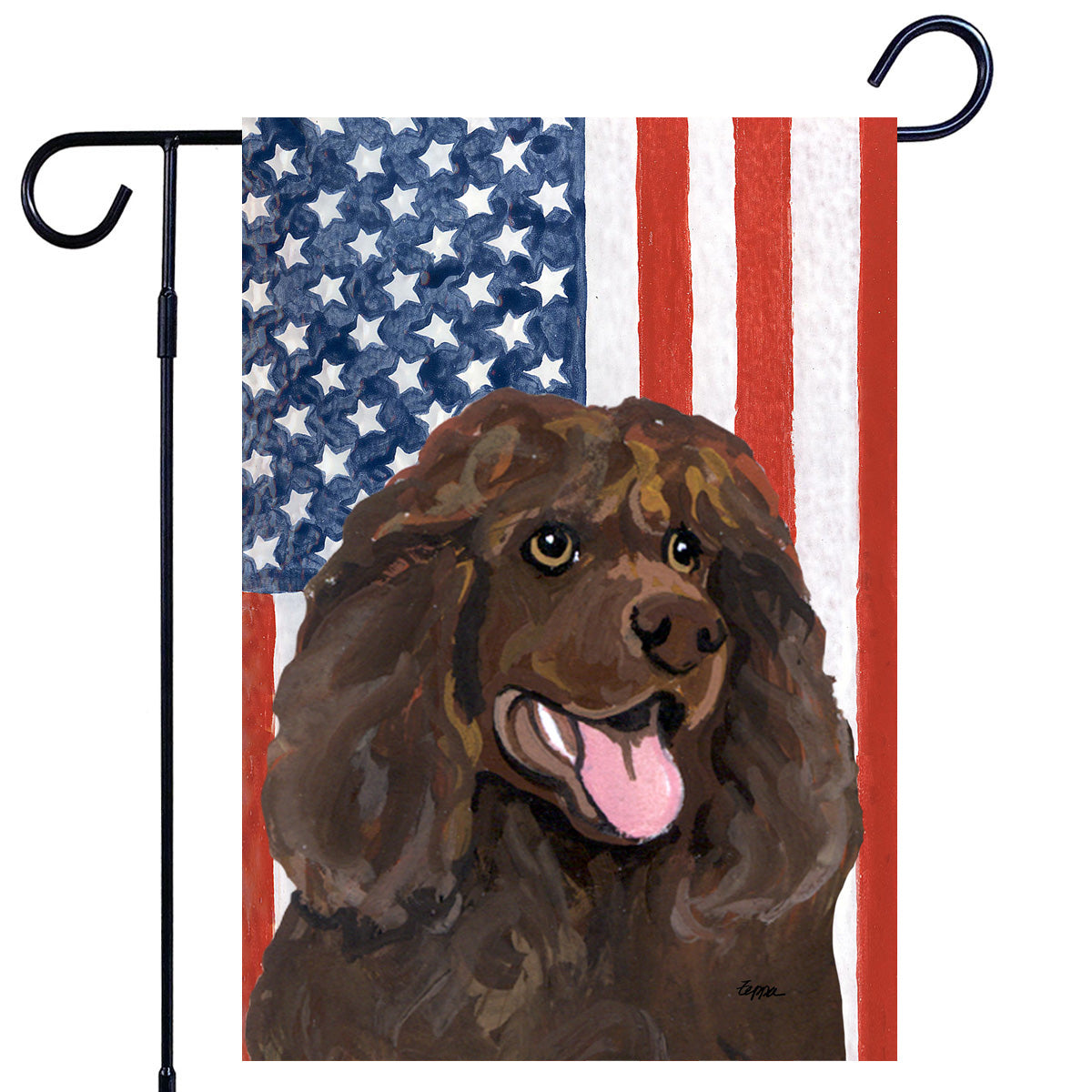 Irish Water Spaniel Americana Garden Flag