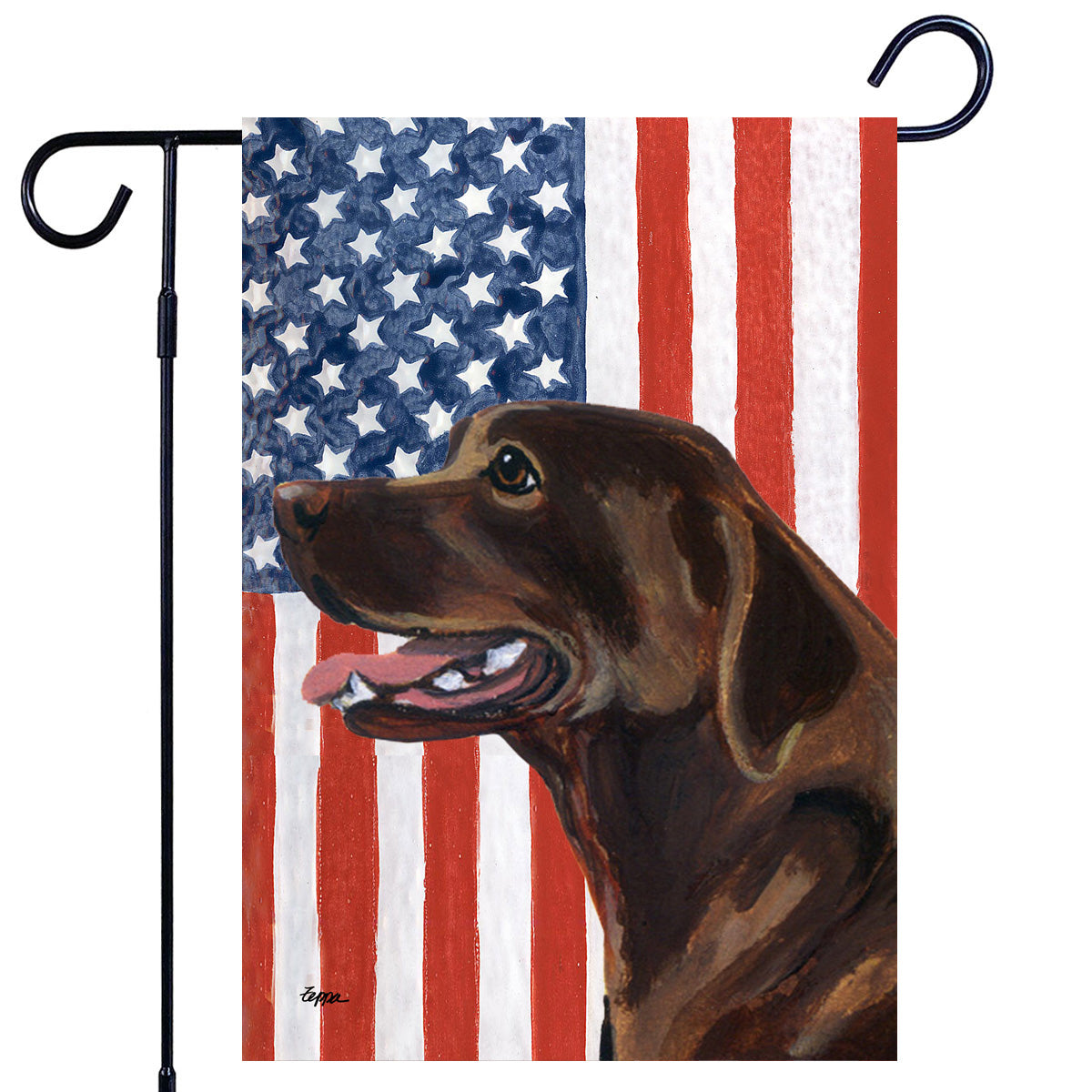 Chocolate Labrador Retriever S Americana Garden Flag