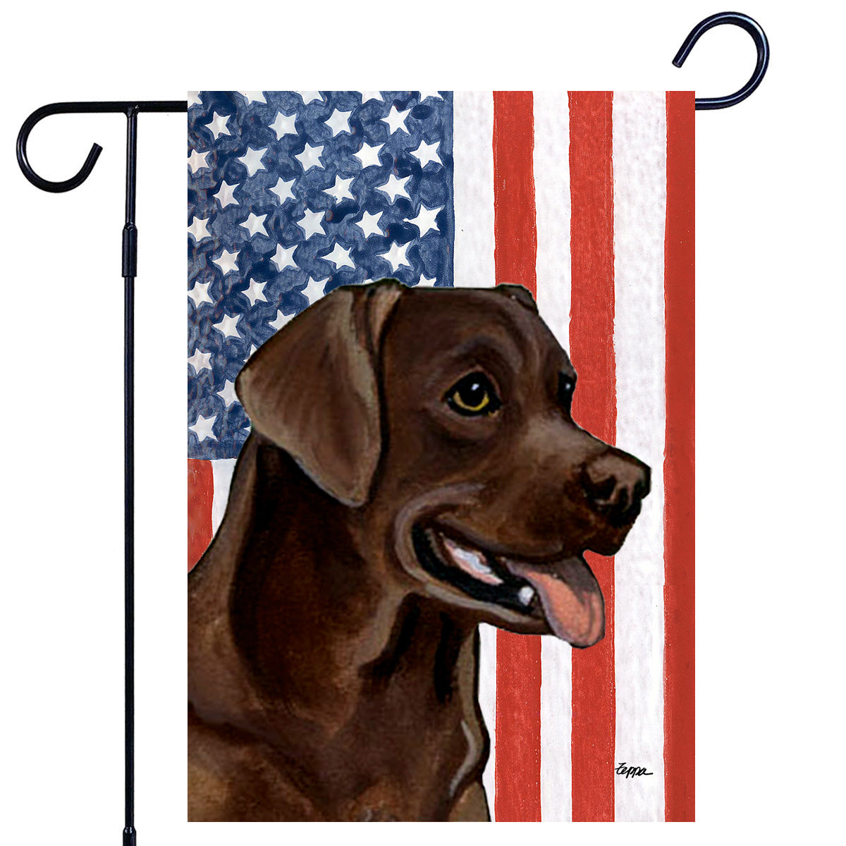 Chocolate Labrador Retriever Americana Garden Flag