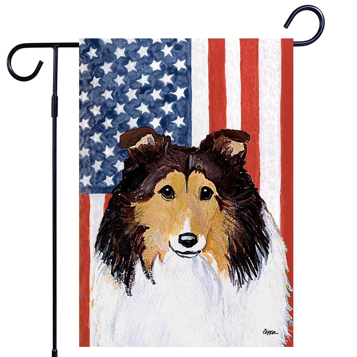 Shetland Sheepdog Americana Garden Flag