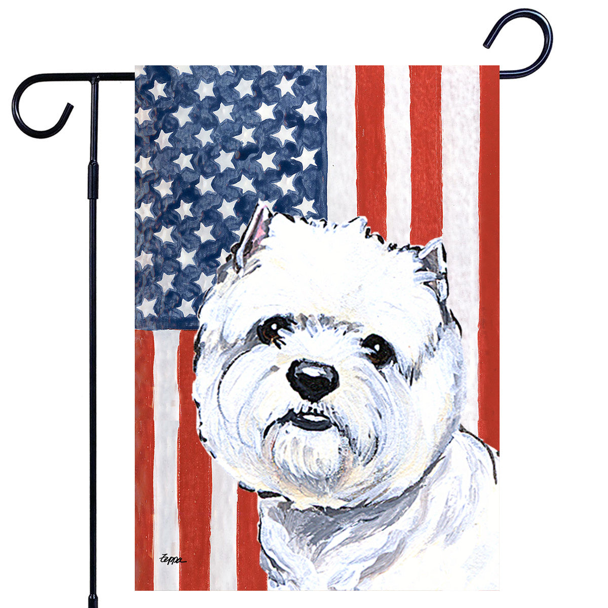 Westie Americana Garden Flag