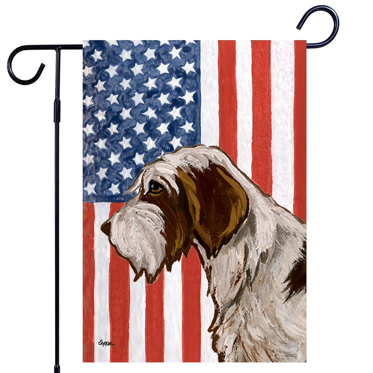 Wirehaired Pointing Griffon Americana Garden Flag