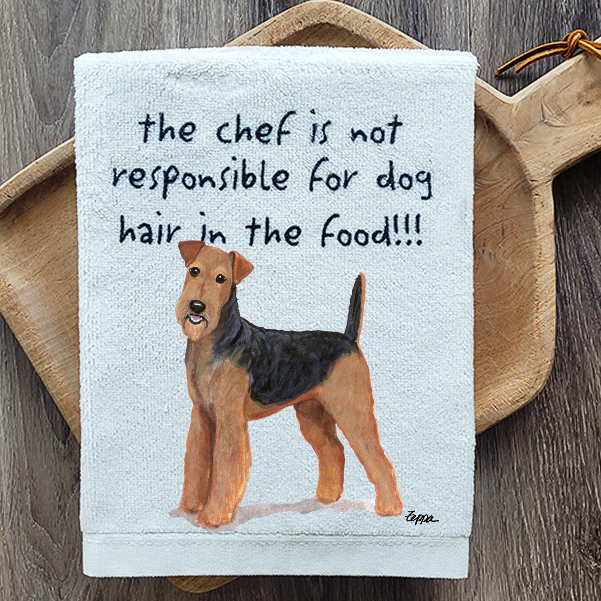 Pawsitively Adorable Airedale Terrier Kitchen Towel