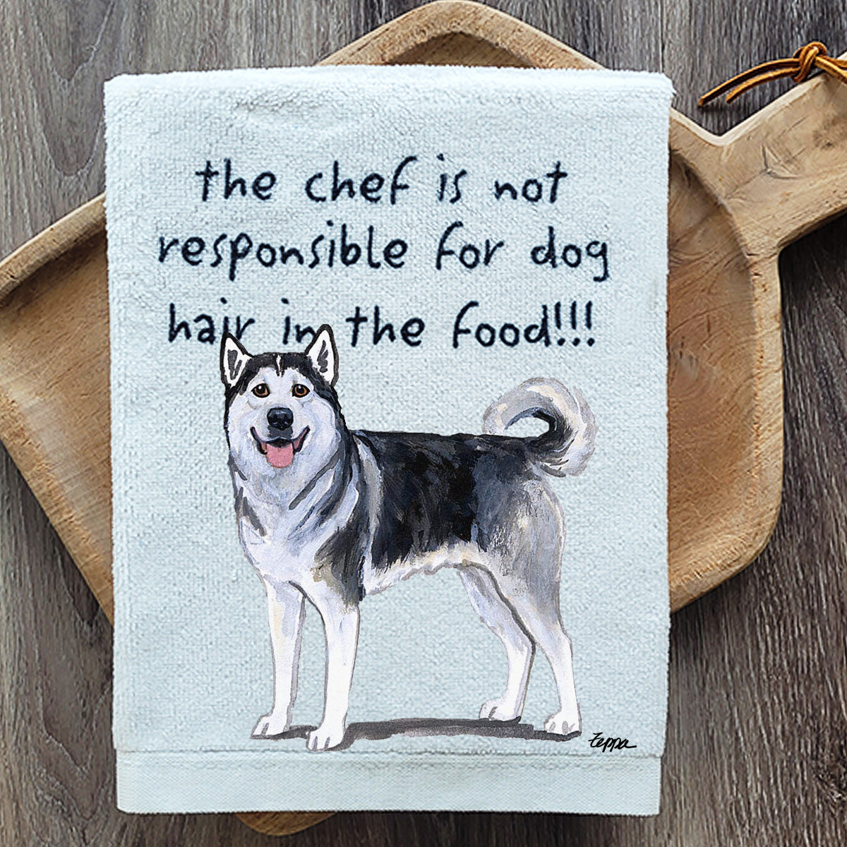 Pawsitively Adorable Alaskan Malamute Kitchen Towel