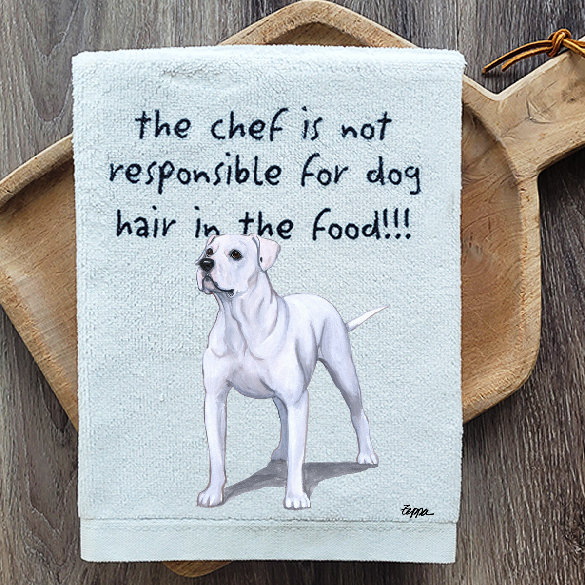 Pawsitively Adorable American Bulldog Kitchen Towel