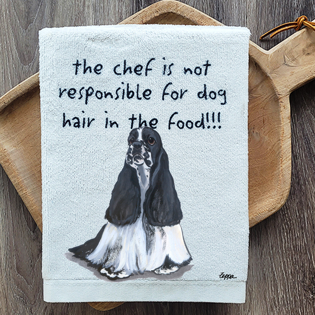 Pawsitively Adorable Parti Color American Cocker Spaniel Kitchen Towel