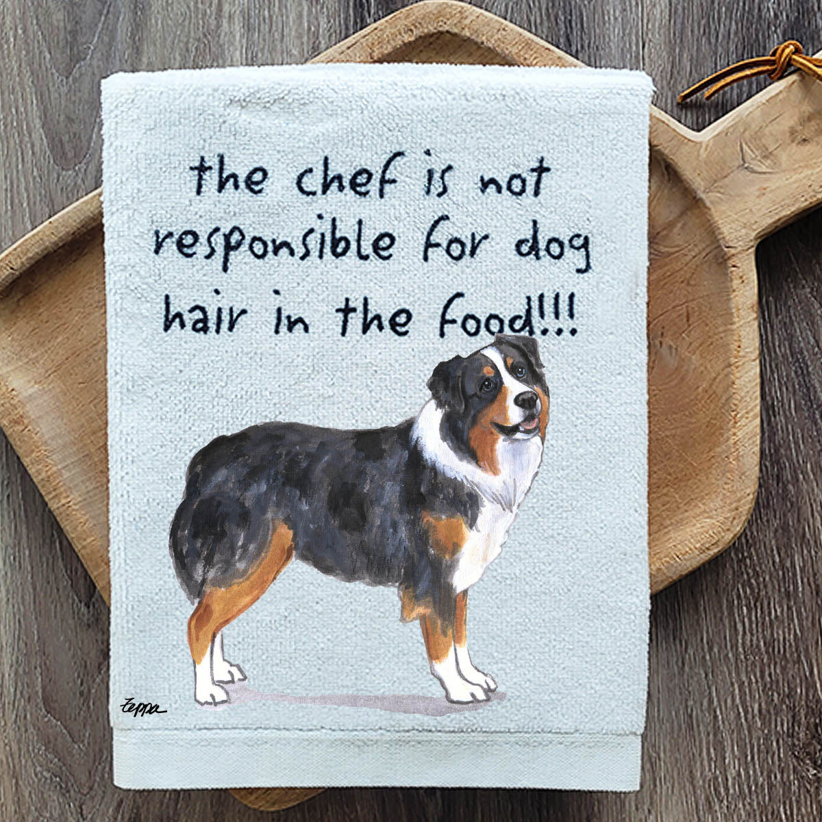 Pawsitively Adorable Australian Shepherd Kitchen Towel