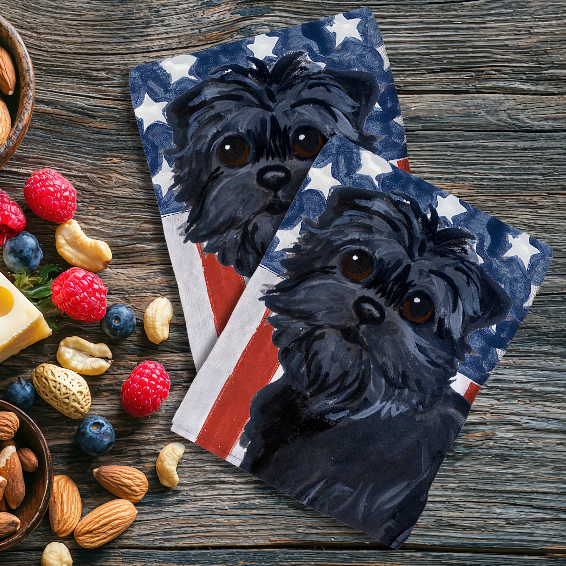 Affenpinscher Americana Towel Set