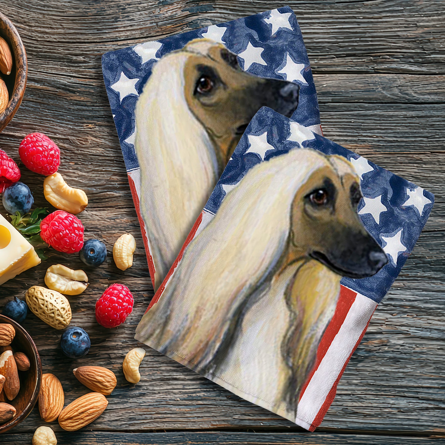 Afghan Hound Americana Towel Set
