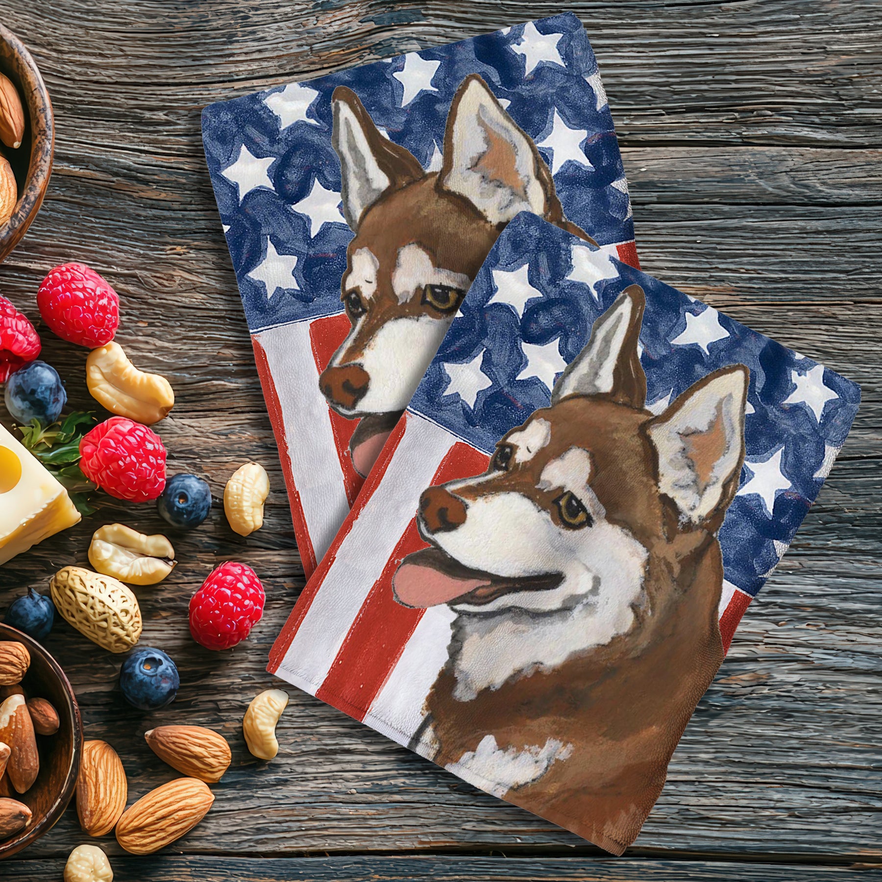 Alaskan Klee Kai Americana Kitchen Towel Set