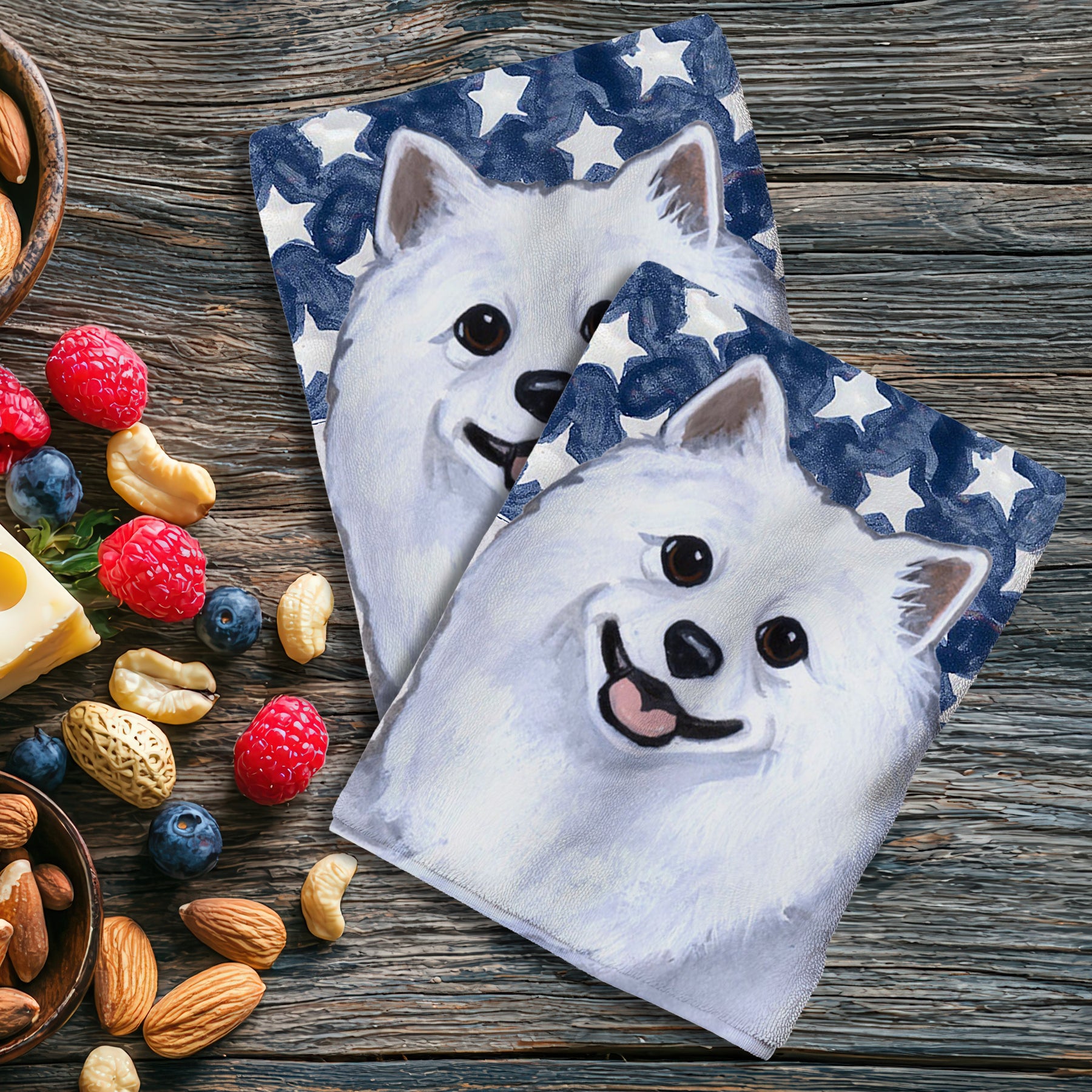 American Eskimo Dog Americana Towel Set