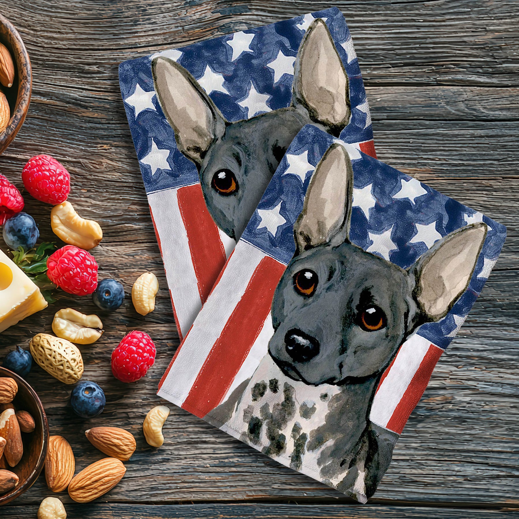 American Hairless Terrier Americana Kitchen Towel Set