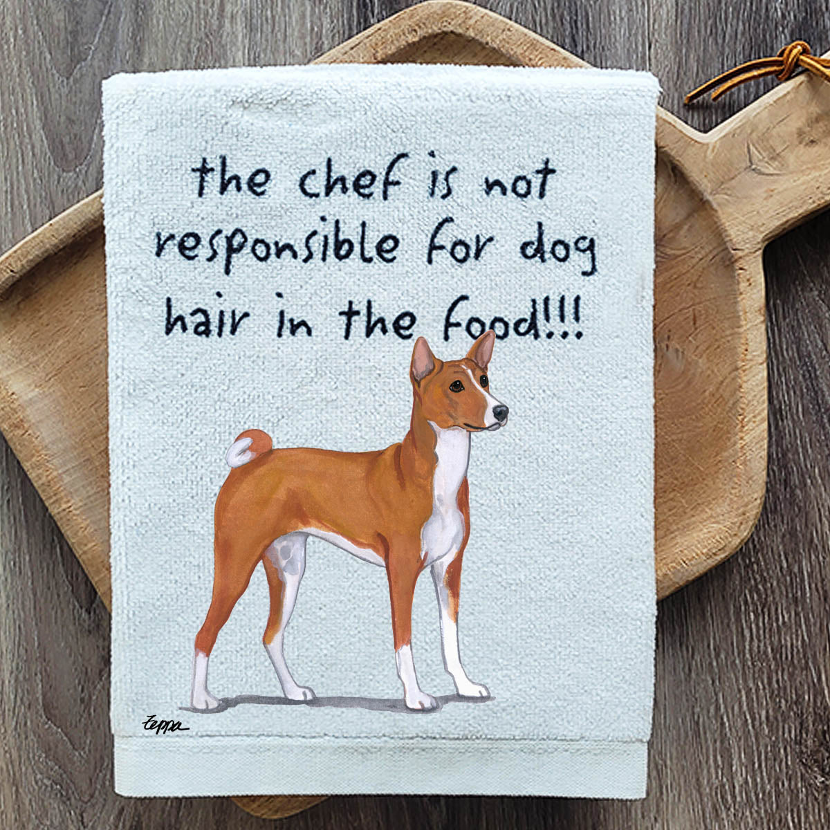 Pawsitively Adorable Basenji Kitchen Towel