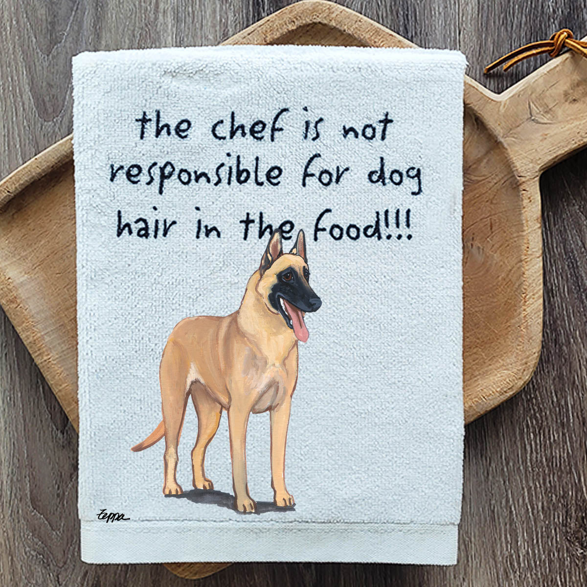 Pawsitively Adorable Belgian Malinois Kitchen Towel