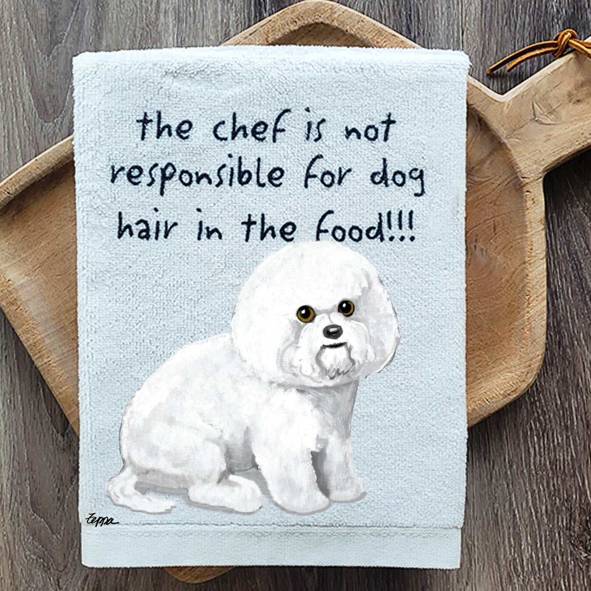 Pawsitively Adorable Bichon Frise Kitchen Towel