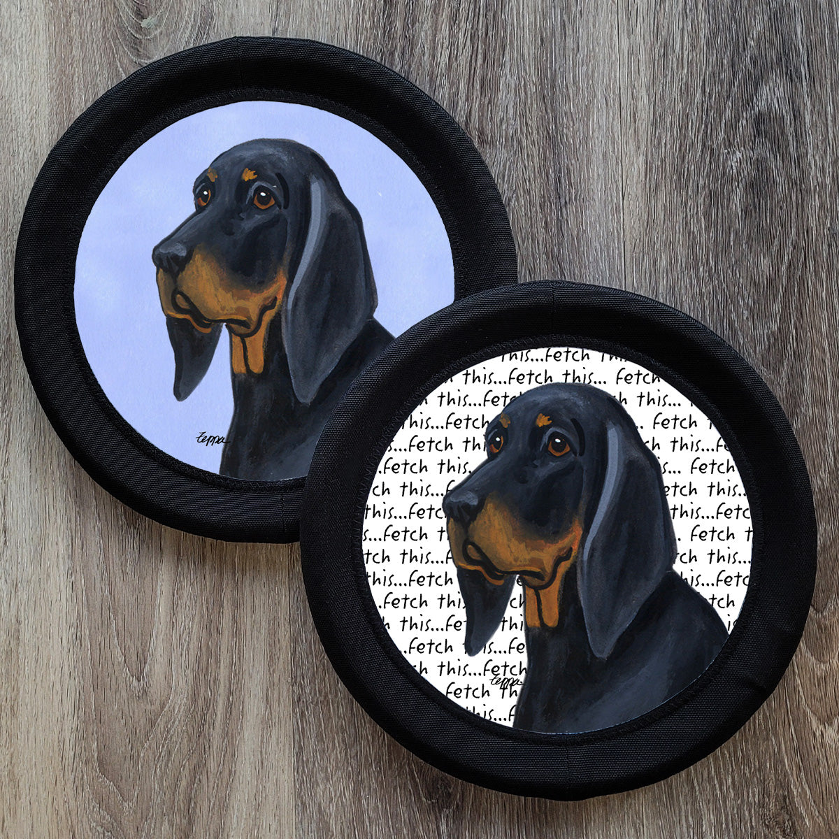 Black and Tan Coonhound FotoFrisby Flying Disk Dog Toy
