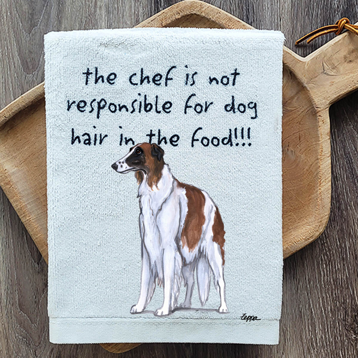 Pawsitively Adorable Borzoi Kitchen Towel