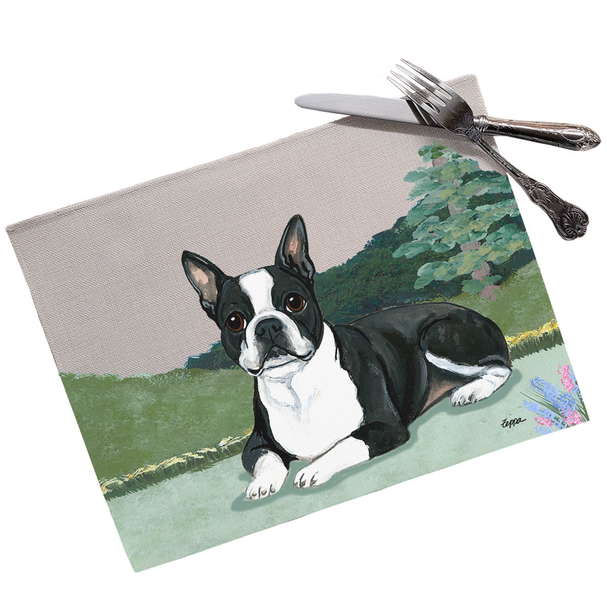Boston Terrier Scenic Placemats