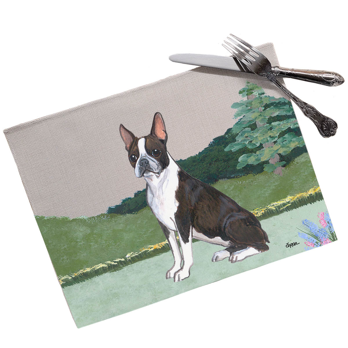Boston Terrier Scenic Placemats