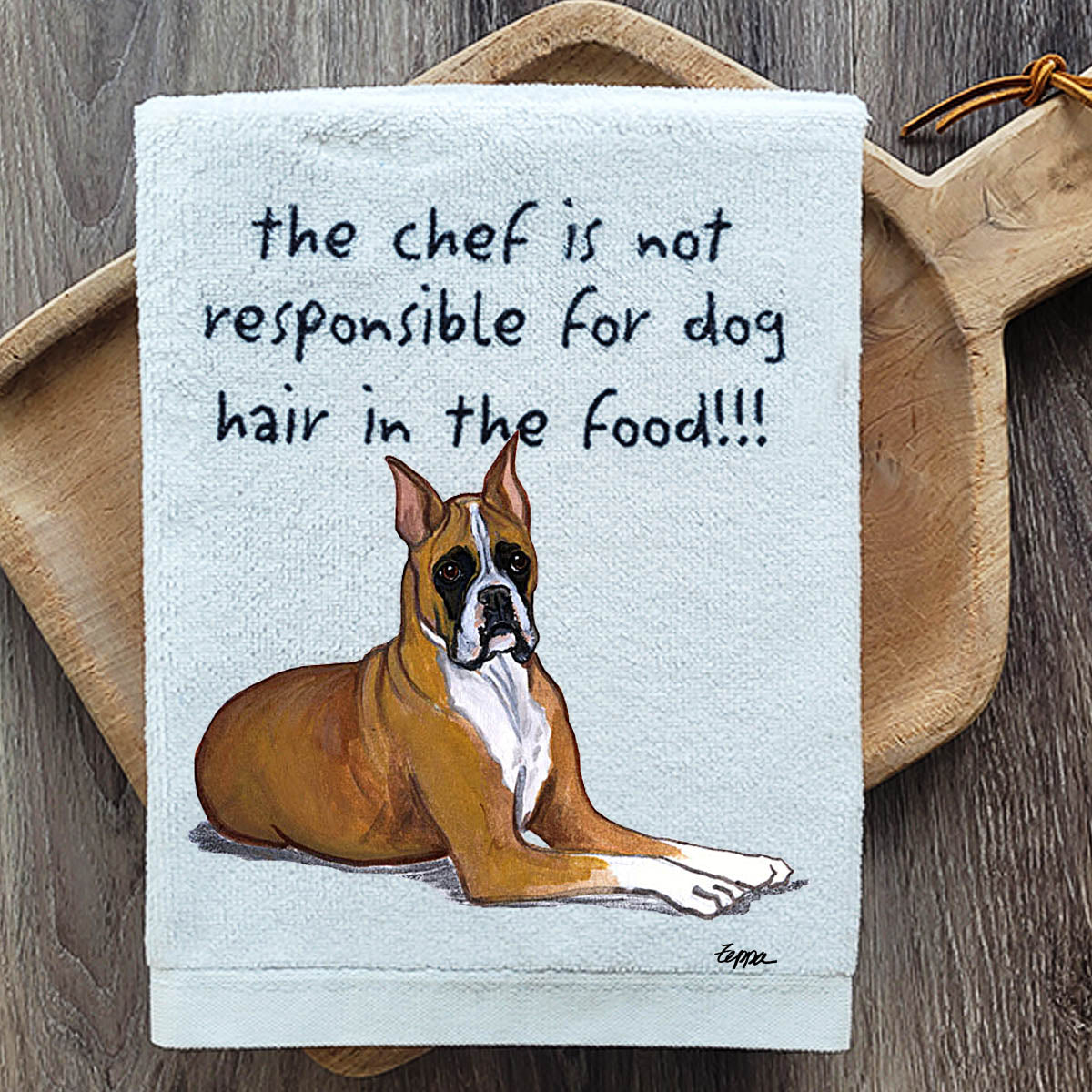 Pawsitively Adorable Boxer Kitchen Towel