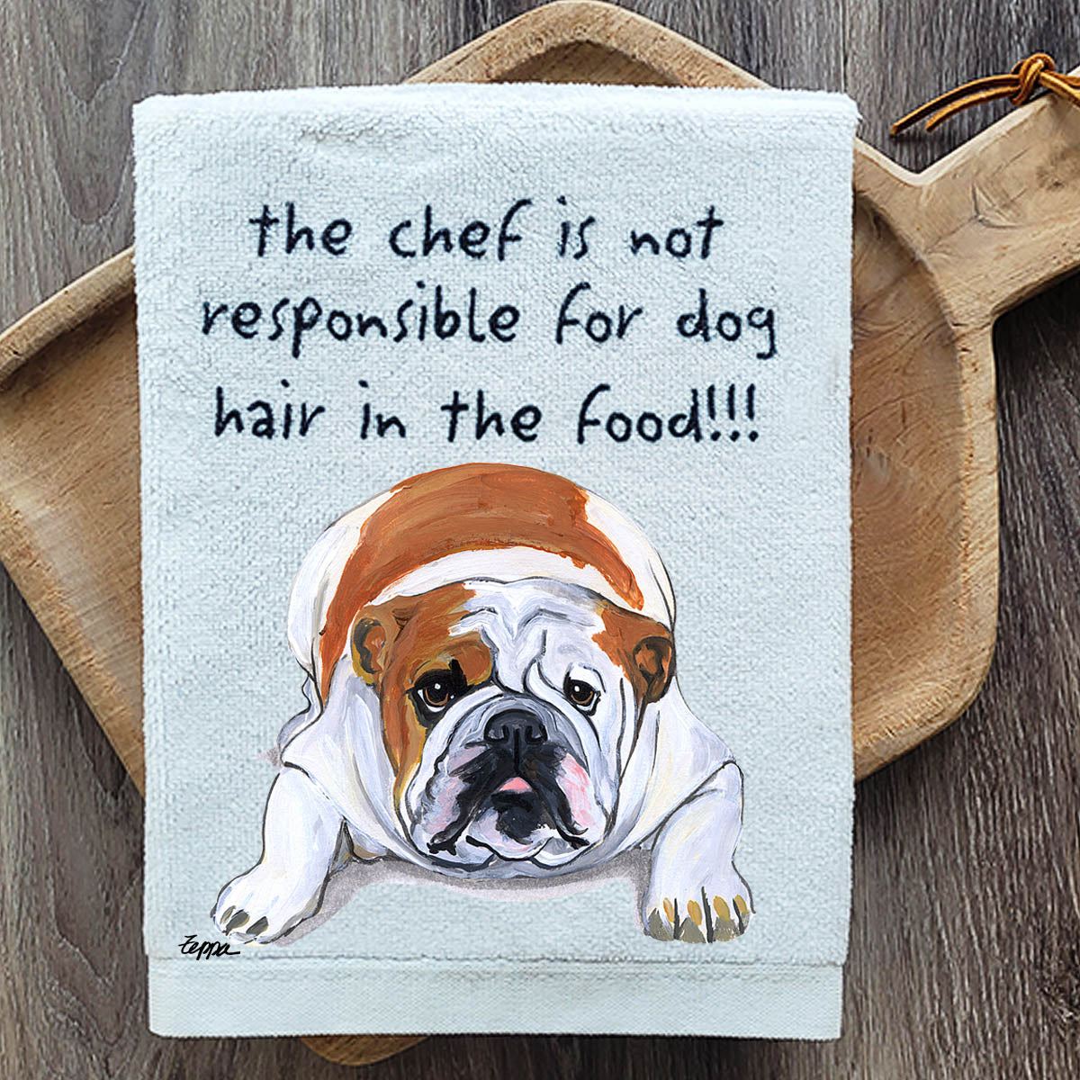 Pawsitively Adorable Bulldog Kitchen Towel