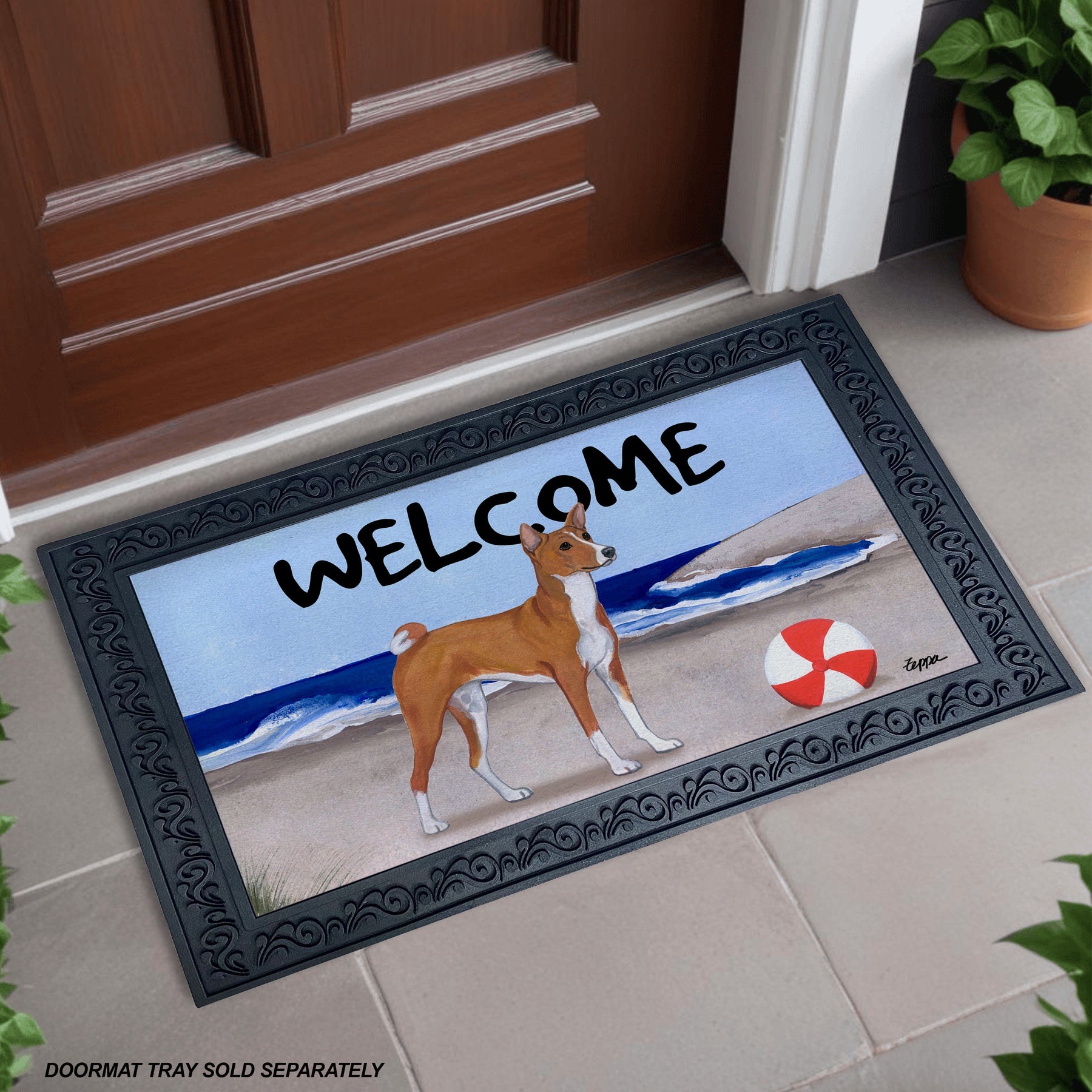 Basenji Scenic Welcome Mat