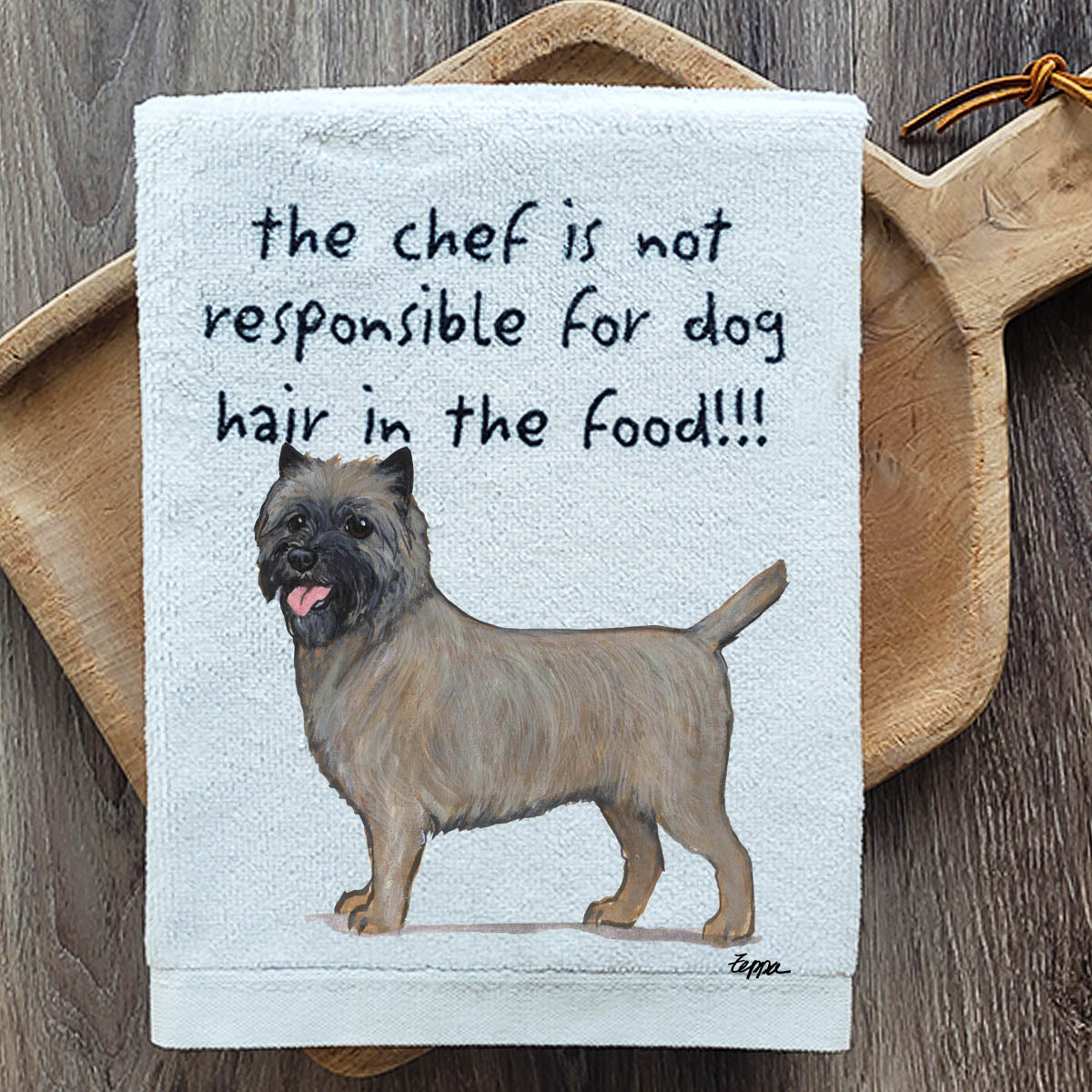 Pawsitively Adorable Cairn Terrier Kitchen Towel