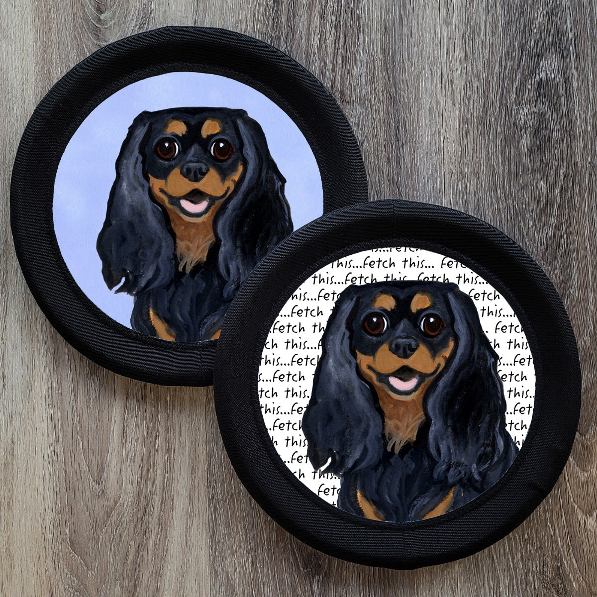 Black and Tan Cavalier King Charles Spaniel FotoFrisby Flying Disk Dog Toy