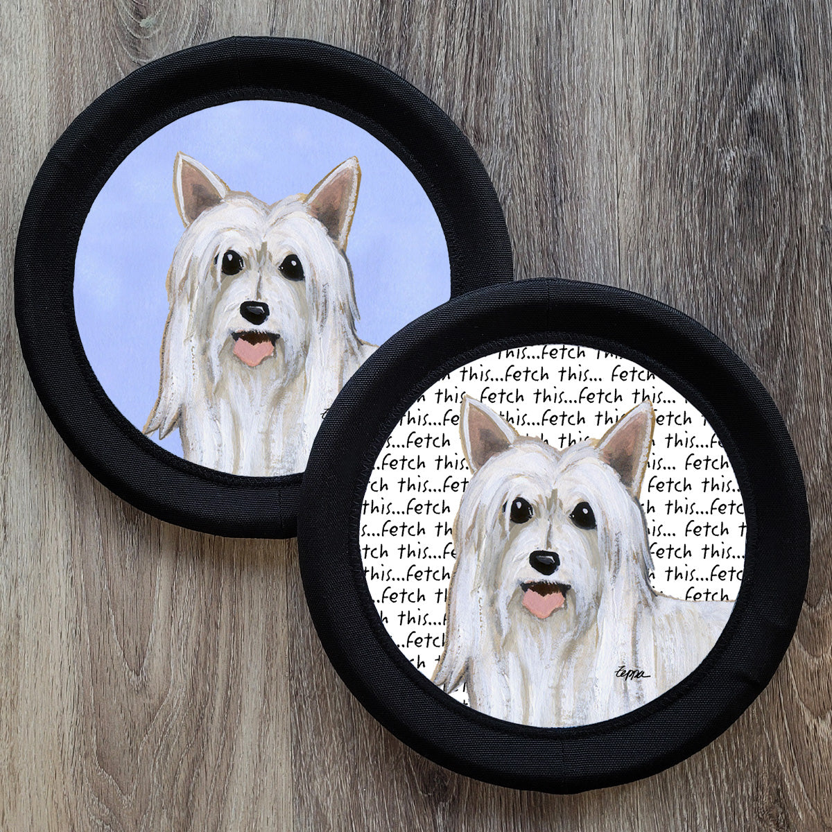 Powderpuff Chinese Crested FotoFrisby Flying Disk Dog Toy