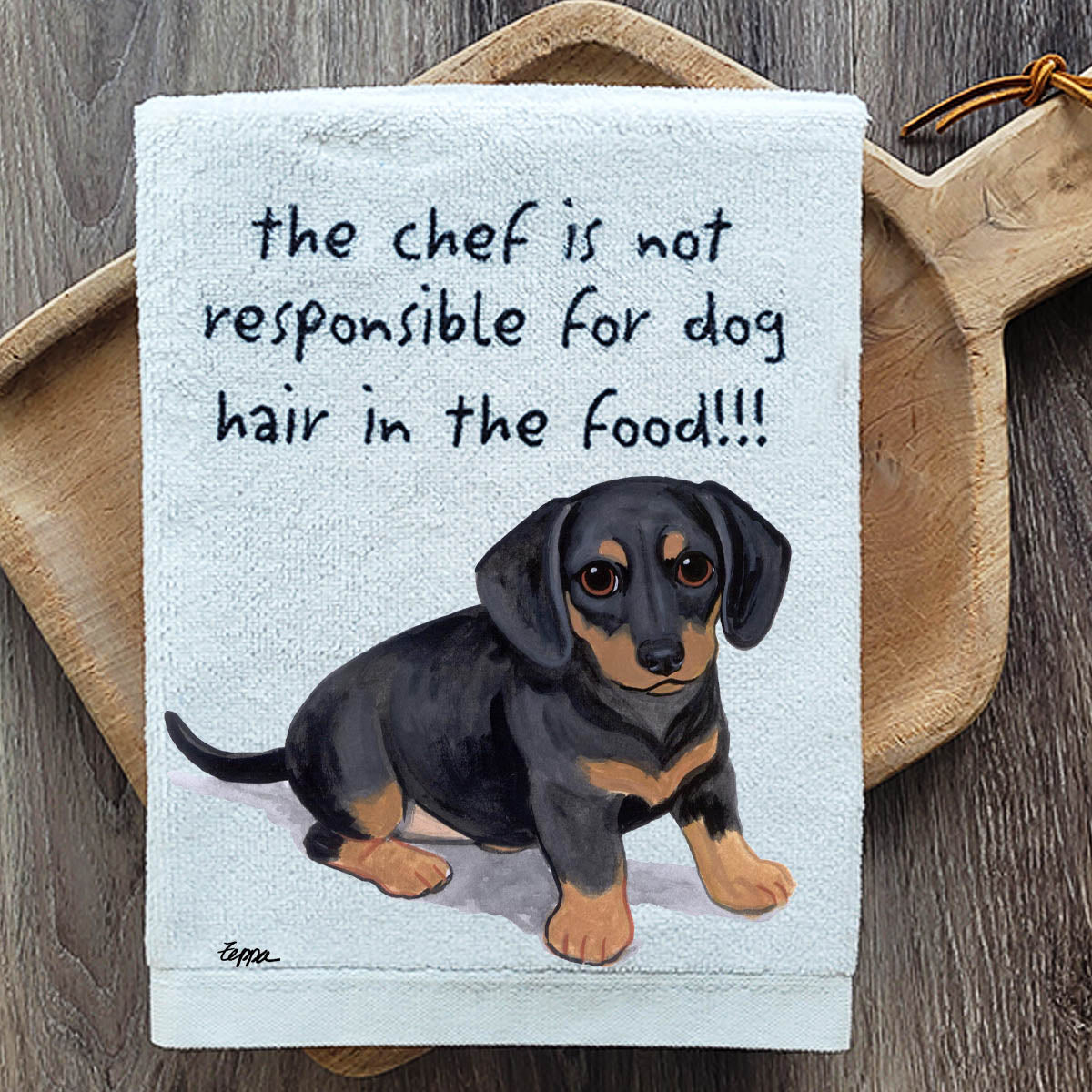 Pawsitively Adorable Dachshund Puppy Kitchen Towel