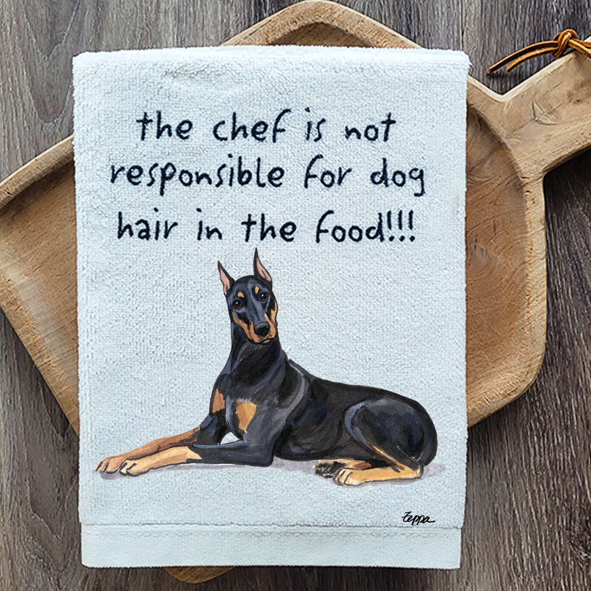 Pawsitively Adorable Doberman Kitchen Towel