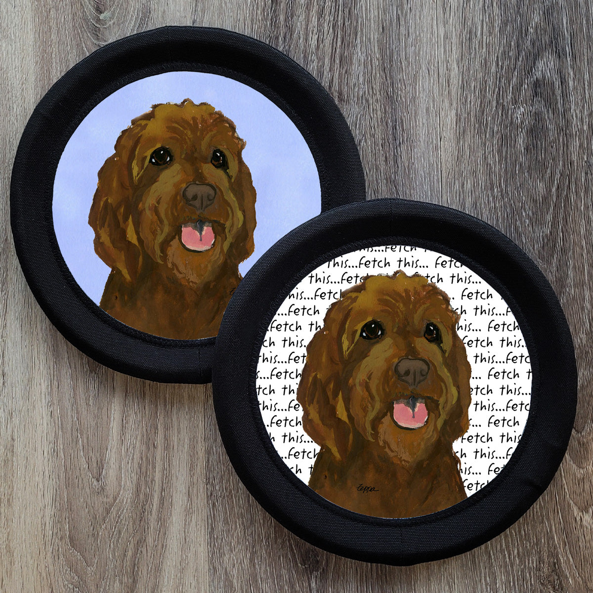 Brown Labradoodle FotoFrisby Flying Disk Dog Toy