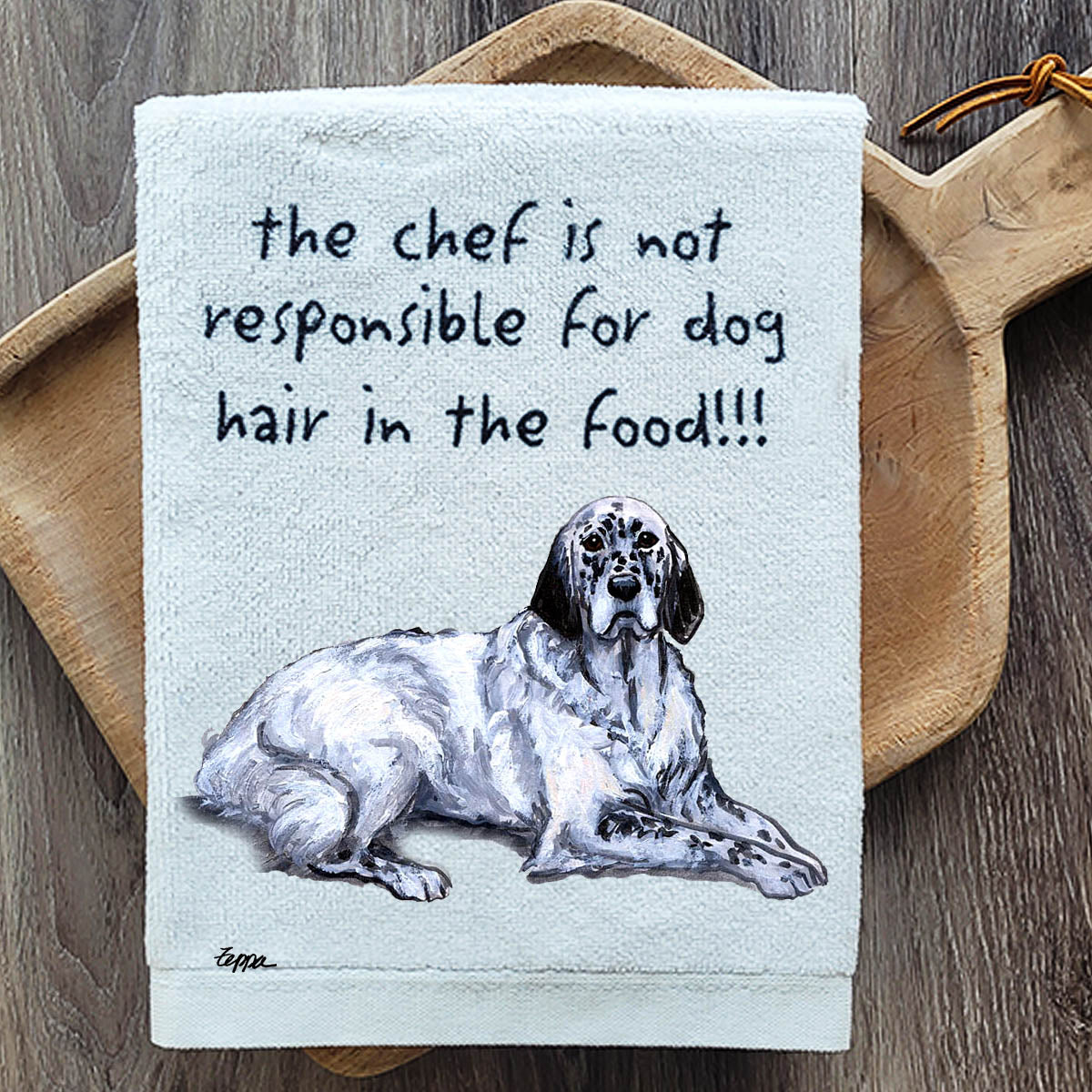 Pawsitively Adorable English Setter Kitchen Towel