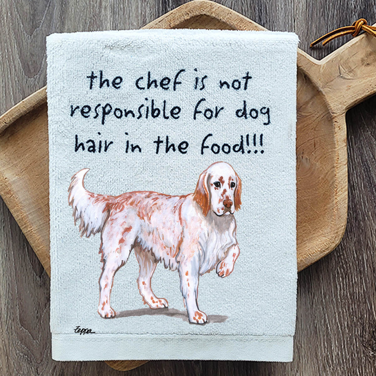 Pawsitively Adorable Red English Setter Kitchen Towel