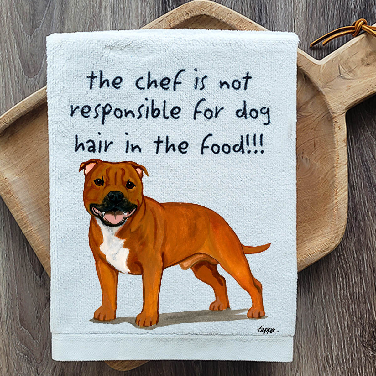 Pawsitively Adorable English Staffordshire Terrier Kitchen Towel