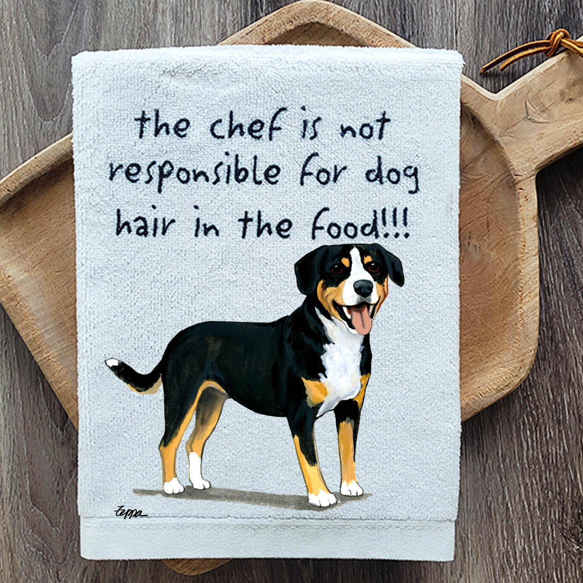 Pawsitively Adorable Entelbucher Mountain Dog Kitchen Towel