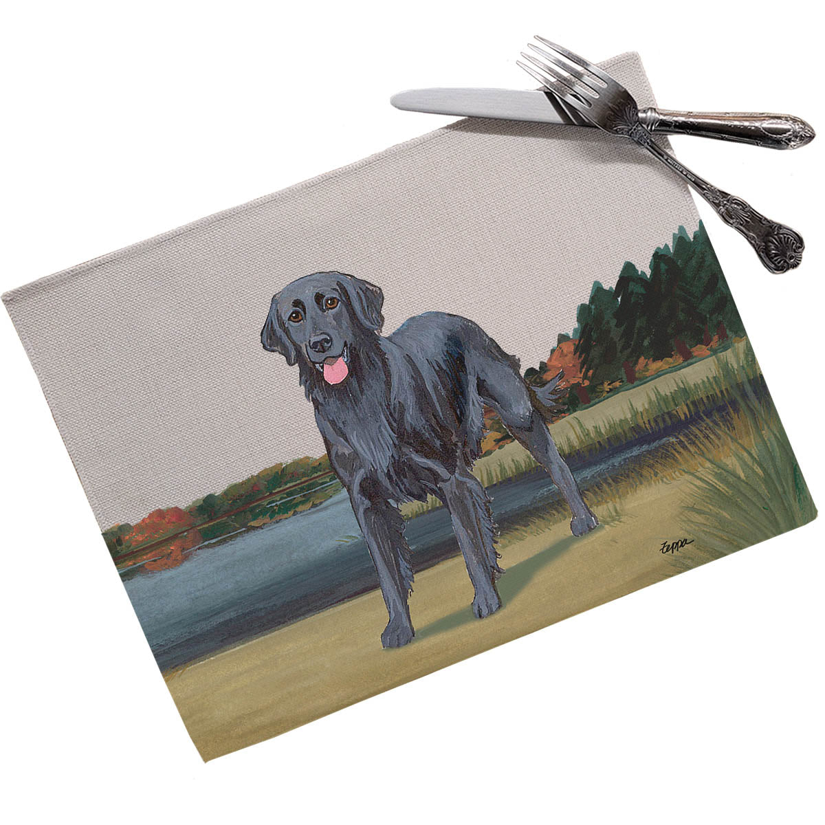 Flat Coated Retriever Scenic Placemats