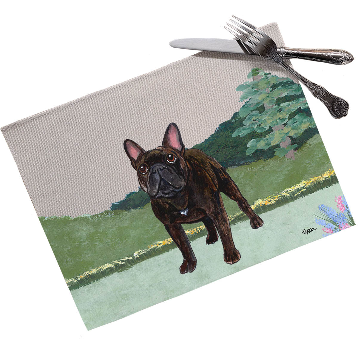 French Bulldog Scenic Placemats