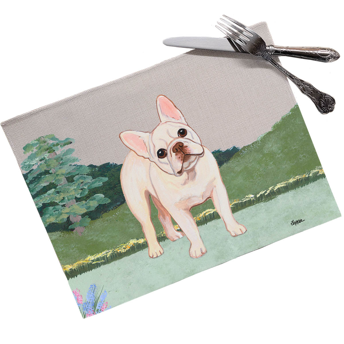 French Bulldog Scenic Placemats
