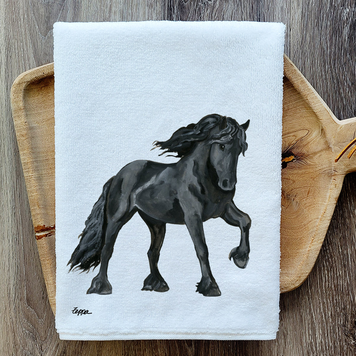 Friesian Horse Kitchen Towel