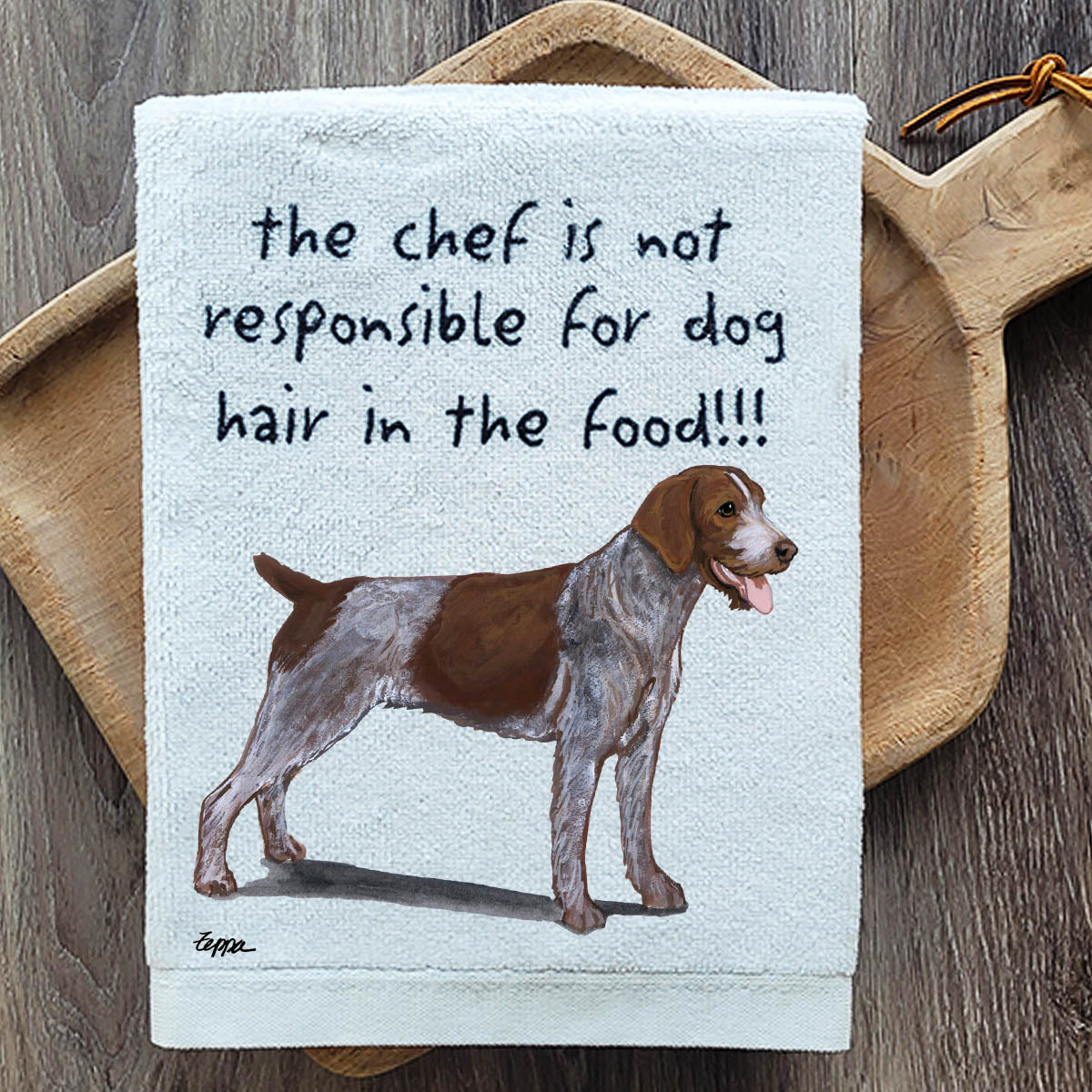 Pawsitively Adorable German Wirehaired Pointer Kitchen Towel