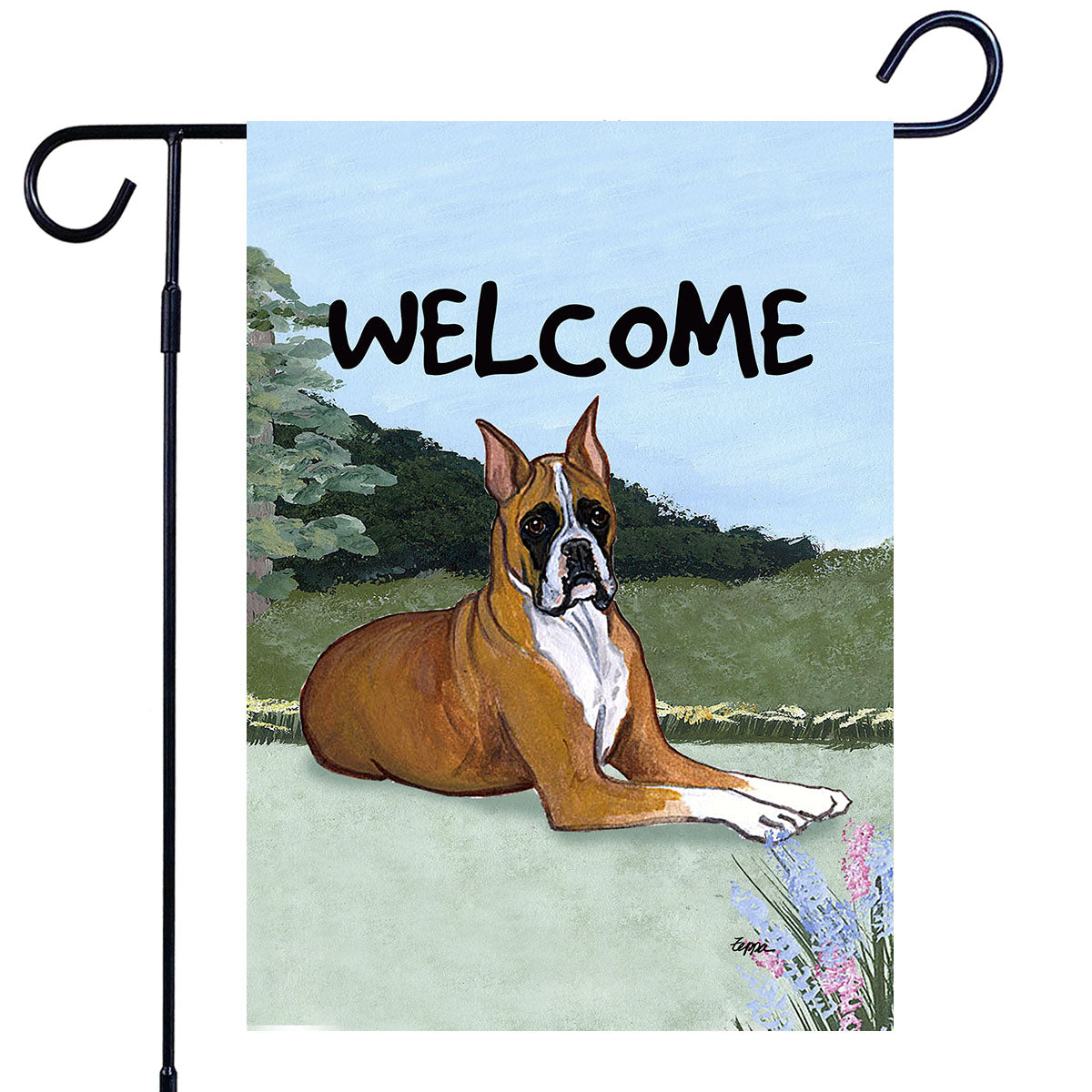 Boxer Scenic Garden Flag