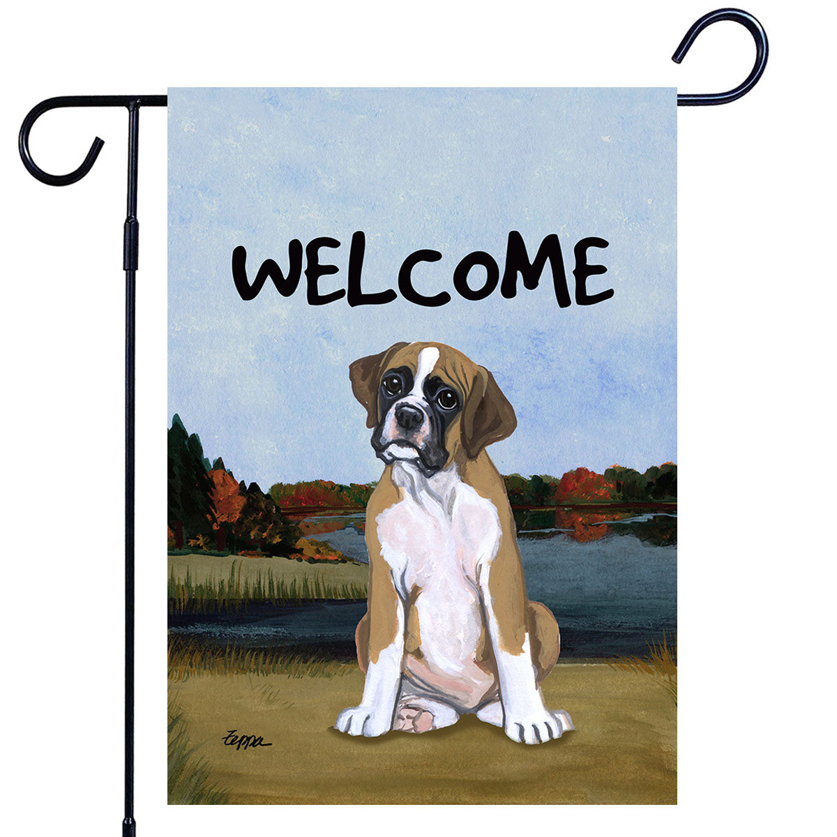 Boxer Scenic Garden Flag