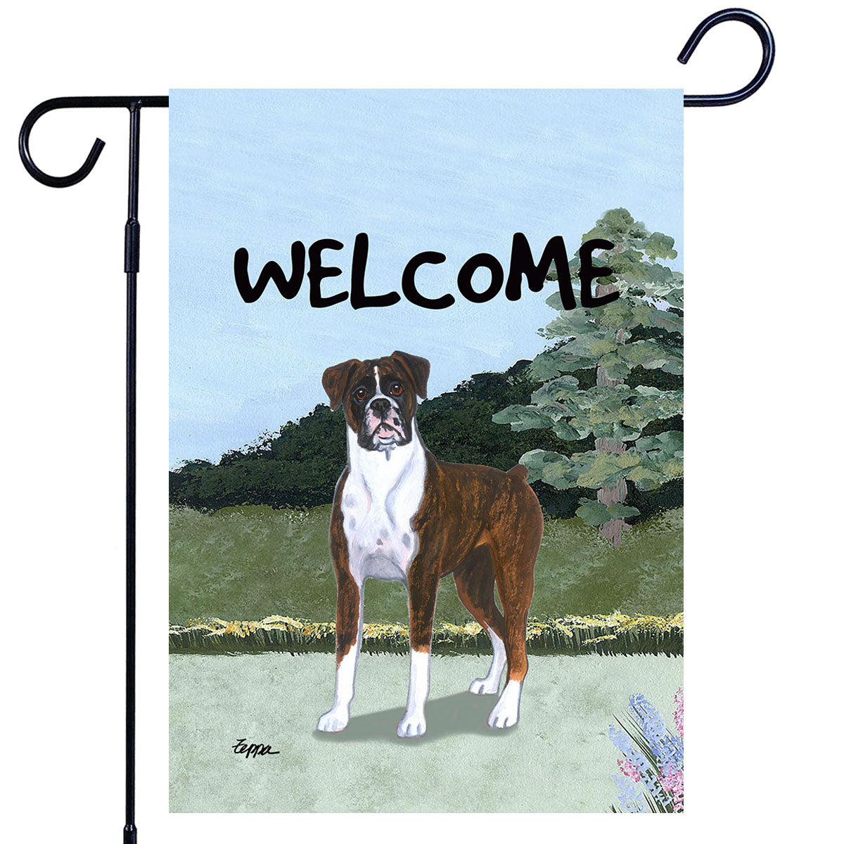Boxer Scenic Garden Flag