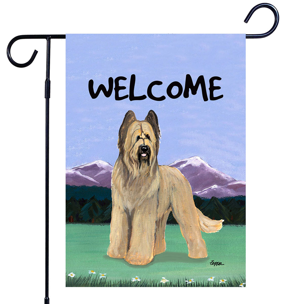 Briard Scenic Garden Flag