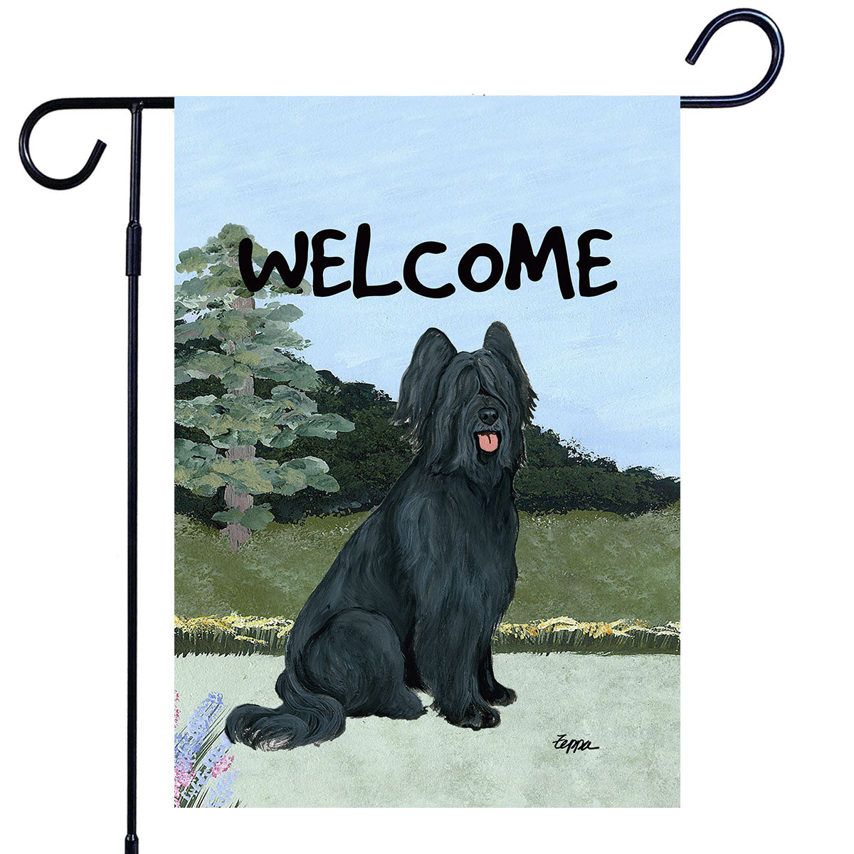 Briard Scenic Garden Flag